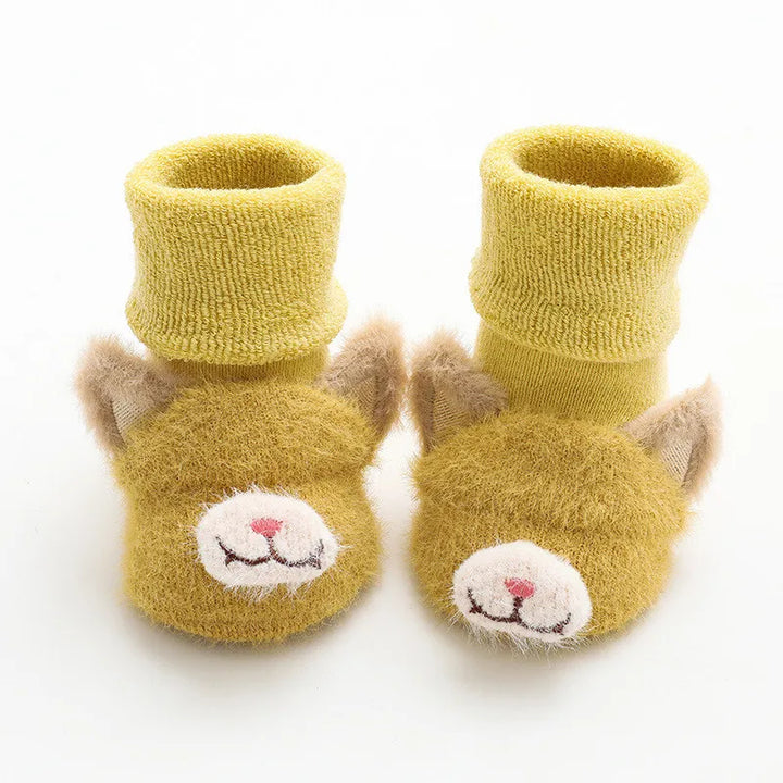 Newborn Baby Girl Boy Socks anti Slip Cute Soft Cartoon Winter Thick Warm Terry Infant Socks for Baby Girls Boys 0-3Year