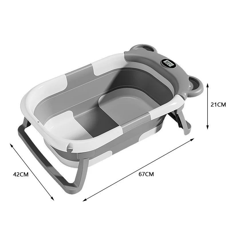 Temperature Sensing Baby Bath Tub Folding Portable Newborn Bathtub Baby Care Infant Bath Products Baby Shower Item