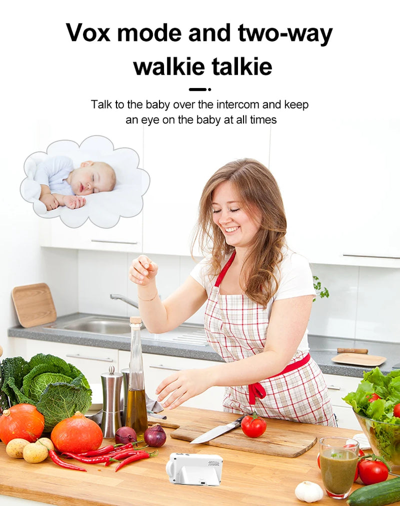 Baby Monitor Wireless Indoor 2.8-Inch Surveillance Video Two-Way Audio Night Vision Smart Baby Camera Security Protection