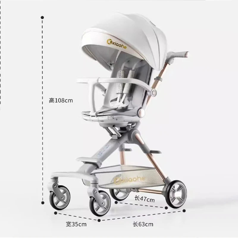 Baby Stroller Can Sit and Lie down Foldable Lightweight Travel Two-Way High Landscape Six Shock Absorption Comfortable Seat
