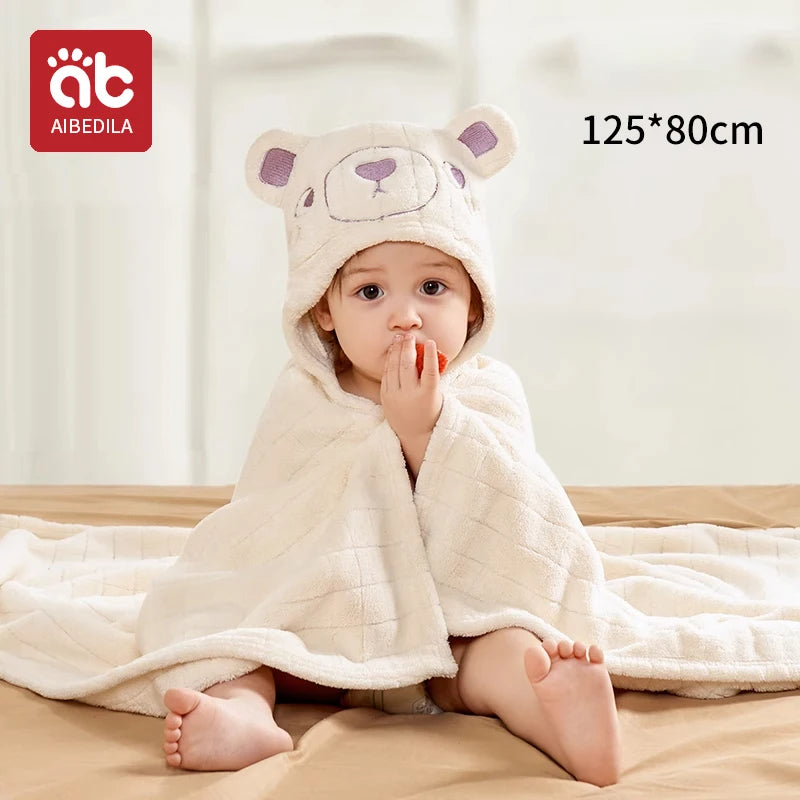 Cute Animal Baby Bath Towel Cartoon Rabbit Dinosaur Infant Towels Blanket with Hood Newborn Bath Wipe Baby Beach Towels