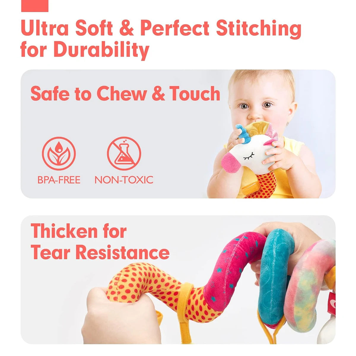 1 Baby Colorful Unicorn Caterpillar Animal Bed Package Bed Hanging Baby Comfortable Toy Safety Seat Comfortable Toy inside Car