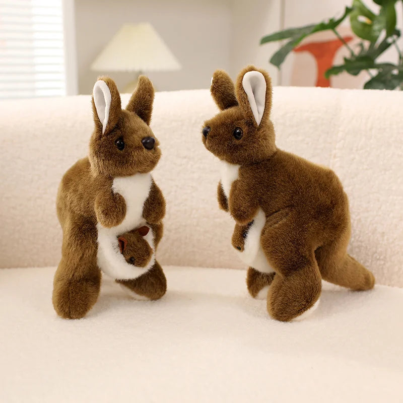 Ultrasoft Stuffed Animal Plush Kangaroo Toy Lifelike Mum with Baby Kangaroo Plush Toy Home Decor Kid Birthday Gift ﻿