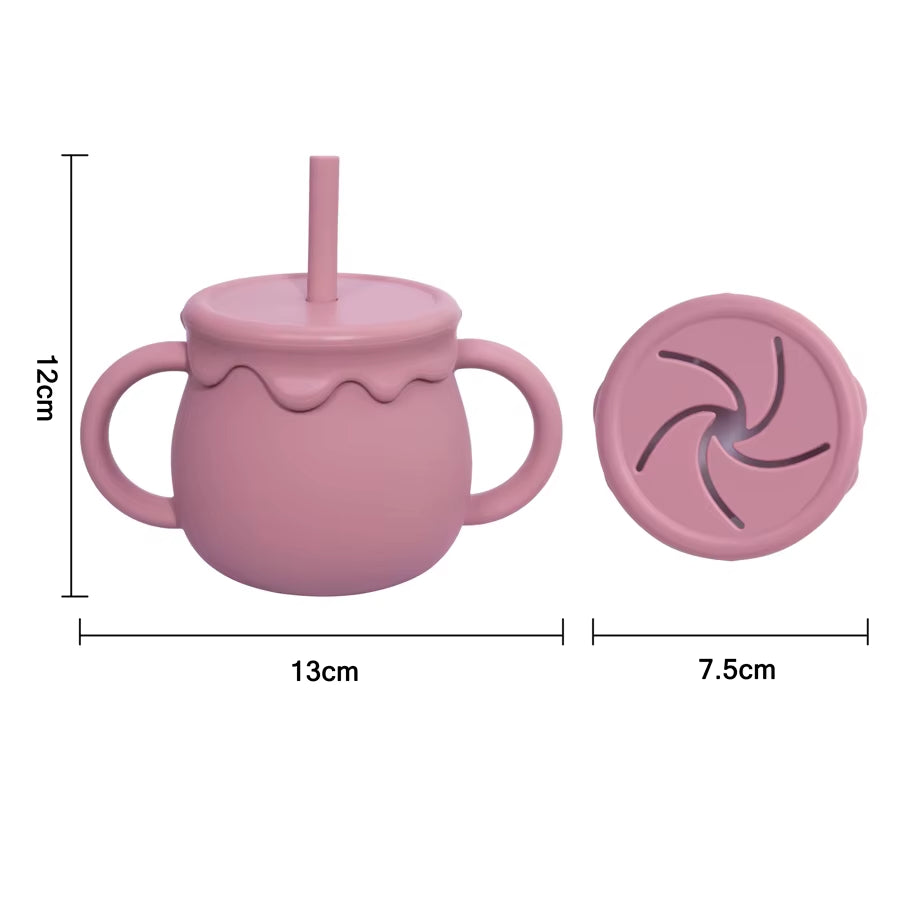 Baby Feeding Cups Portable Drinkware Sippy Cup Solid Food Container Snack Cup Toddlers Learning Cups Newborn Supplies