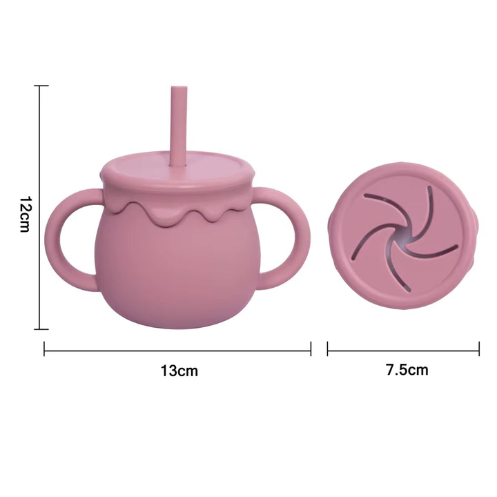 Baby Feeding Cups Portable Drinkware Sippy Cup Solid Food Container Snack Cup Toddlers Learning Cups Newborn Supplies