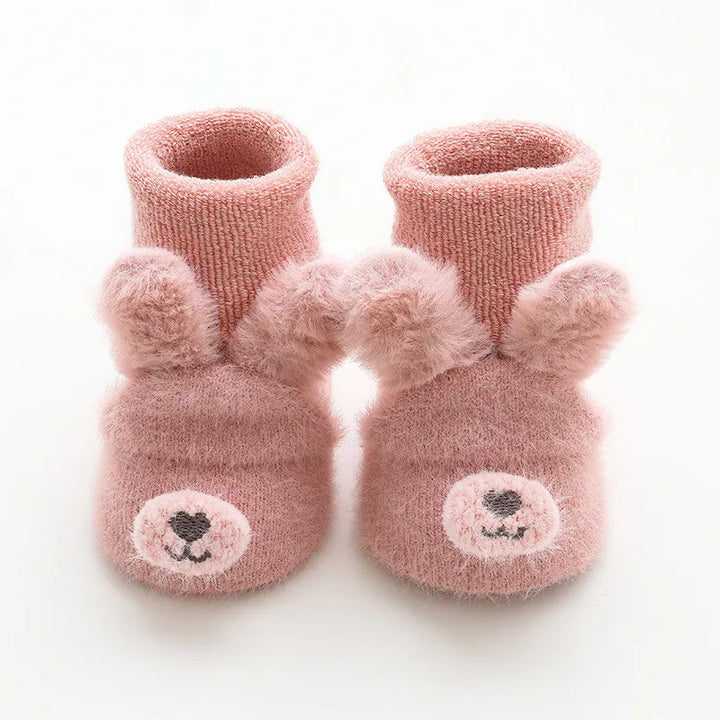 Newborn Baby Girl Boy Socks anti Slip Cute Soft Cartoon Winter Thick Warm Terry Infant Socks for Baby Girls Boys 0-3Year