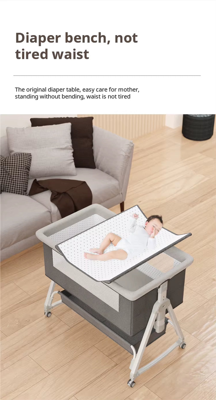 Upgrade Rocking Baby Bassinet,Baby Cribs,Newborn Co-Sleeper,Infant beside Sleeper,Unisex Baby Bed Cribs