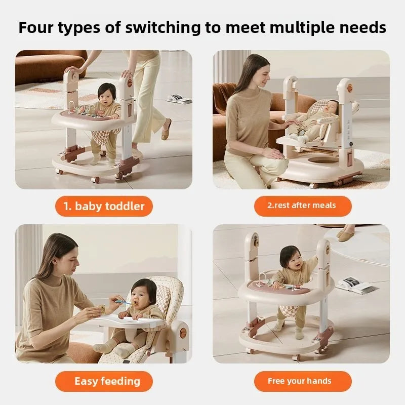 3-In-1 Foldable Baby High Chair, Multi-Functional Portable Dining Chair for Toddlers, Home Use Infant Feeding Chair with Table