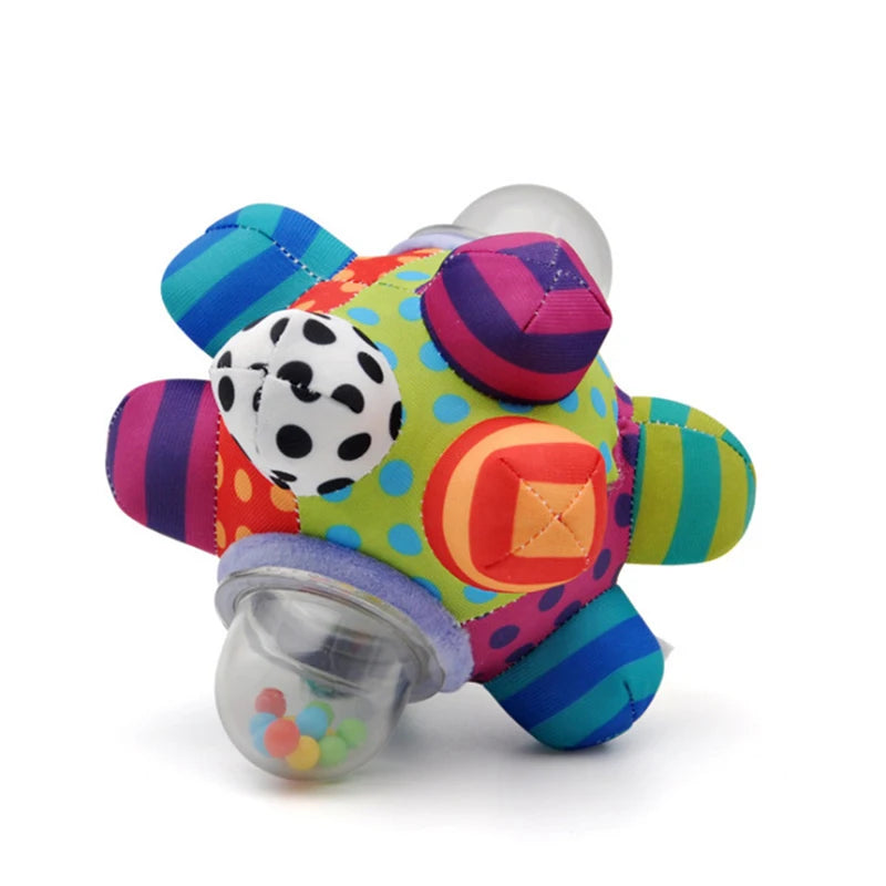 Brain Developmental Bumpy Ball Rattle Easy to Grasp Bumps Help Develop Motor Skills Cloth Touch Sensory Educational Toy for Baby