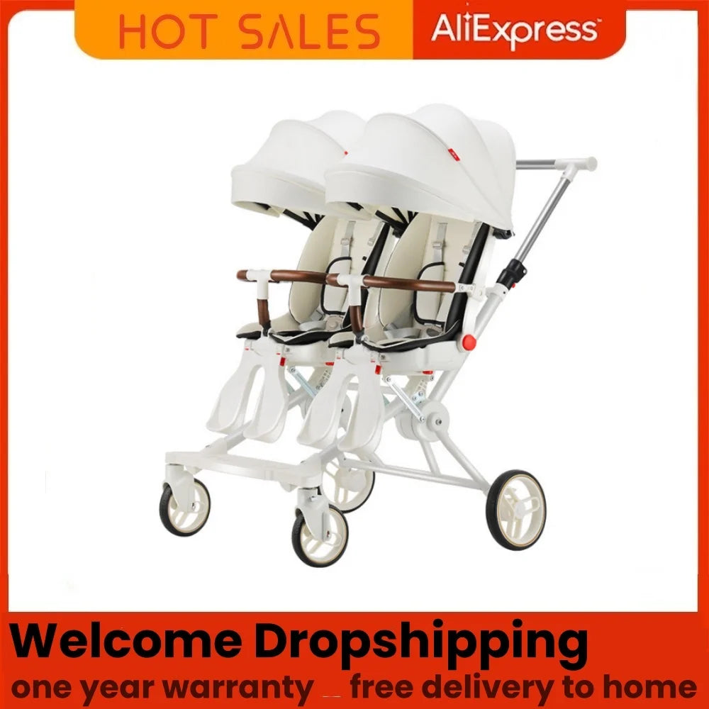 Top Selling Poussette Double Twin Baby Stroller ,Lightweight Strollers with High Quality,Mutifunction Twin Stroller
