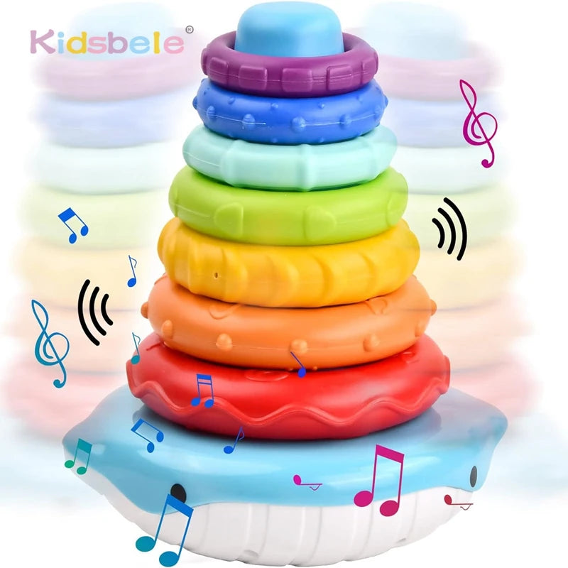 Pyramidation Stacking Toy Sorting Stacking Tower Early Education Toy Sensory Montessori Toys Soft Building Blocks Toddlers