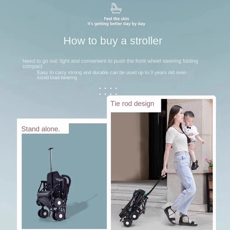 Baby Buggy Can Sit or Lie down Lightweight Folding Locket Umbrella Car Baby 0 to 3 Years Old Child Stroller