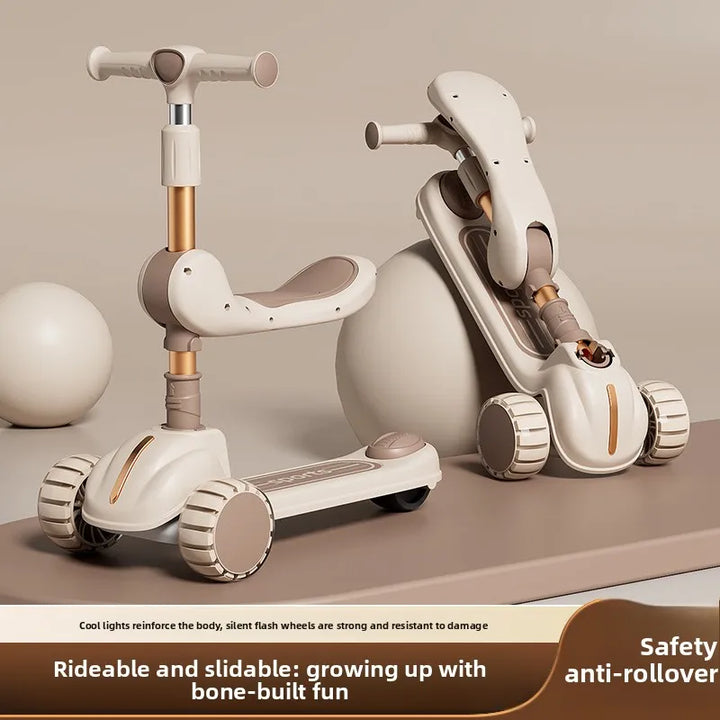 3-In-1 Children'S Scooter: a Scooter for Boys and Girls That Can Be Sat on or Ridden
