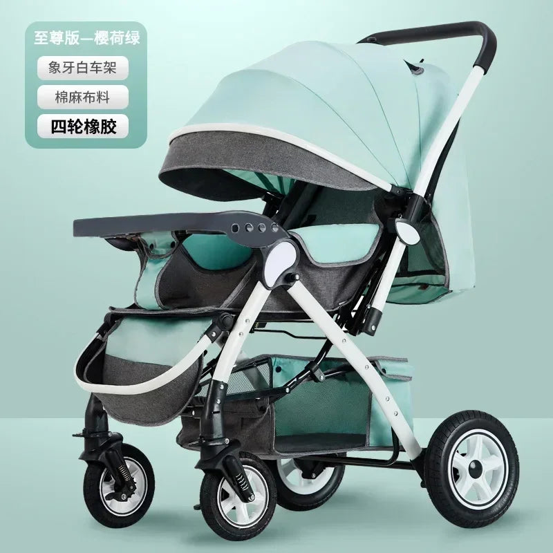 Baby Stroller Lightweight Foldable Easy to Sit Lying down Umbrella Rider Good Four-Wheel High Landscape