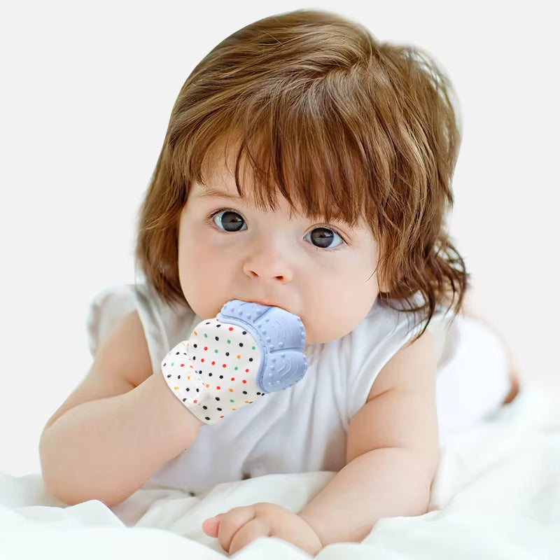 Cartoon Printed Children'S Gloves Baby Teether Gloves for Babies Teethers anti Eating Hand Teething Chewing Toy Baby Mittens