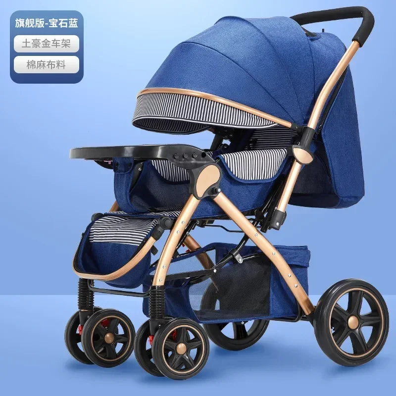 Baby Stroller Lightweight Foldable Easy to Sit Lying down Umbrella Rider Good Four-Wheel High Landscape