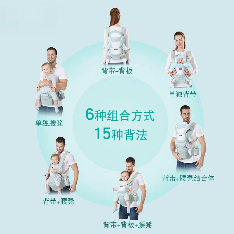 Ergonomic Newborn Baby Carrier Waist Stool Backpack Shoulder Swaddle Sling Wrap Infant 0 to 36 Months Carrier Stool Baby Hipseat