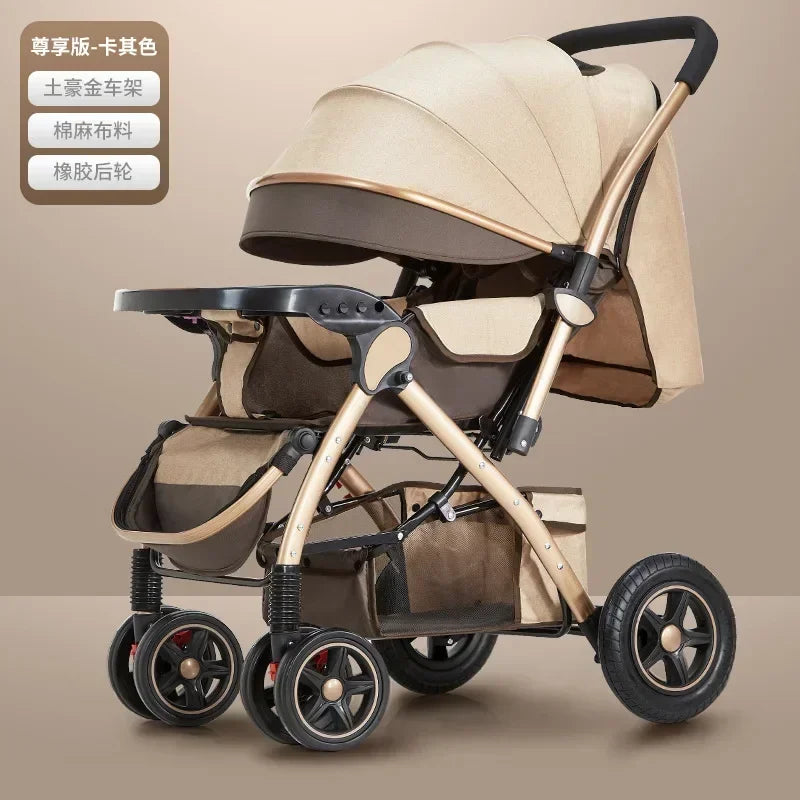 Baby Stroller Lightweight Foldable Easy to Sit Lying down Umbrella Rider Good Four-Wheel High Landscape