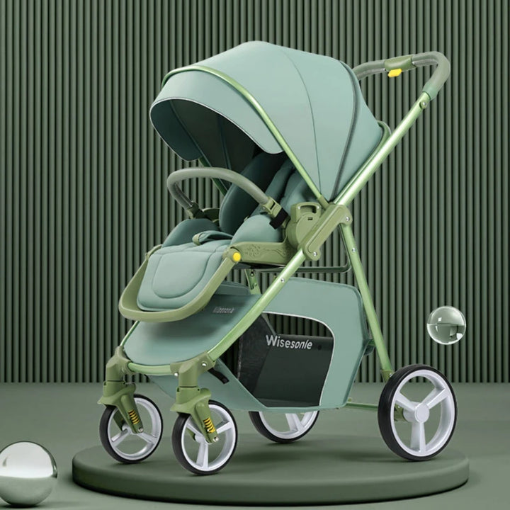 2 in 1 Portable Multifunctional Baby Stroller High Landscape Pram Carriage Basket Baby Carriage Baby Stroller 0 to 3 Years