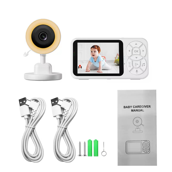 3.5'' Baby Monitor 0.3 Megapixel Camera with RGB Night Light Temperature Detection Voice Intercom Night Vision Security Monitors