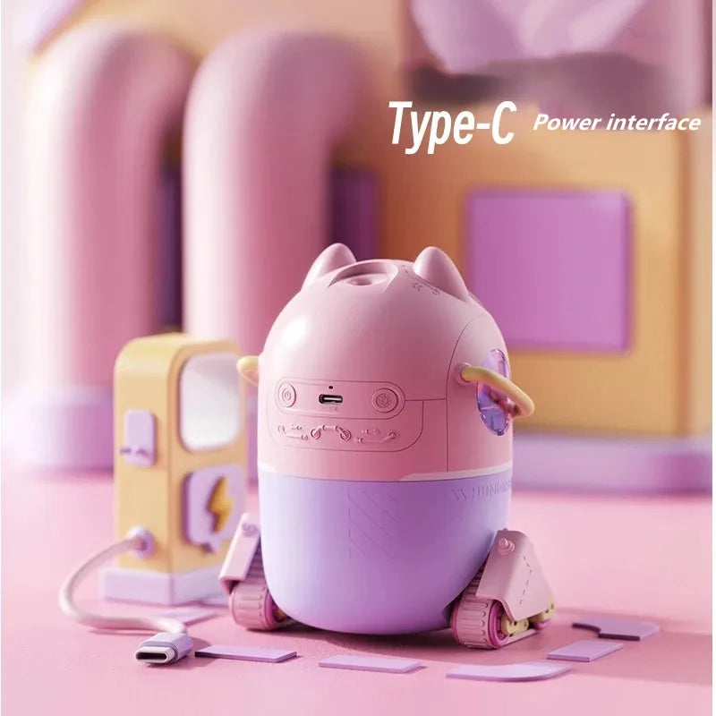 Lovely Cartoon Air Humidifier USB Electric Ultrasonic Mist Aroma Diffuser with Warm Light for Home Office Desk Mini Humidifier