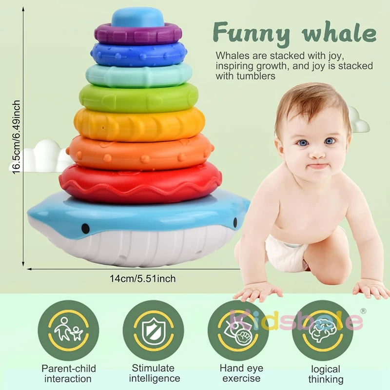Pyramidation Stacking Toy Sorting Stacking Tower Early Education Toy Sensory Montessori Toys Soft Building Blocks Toddlers