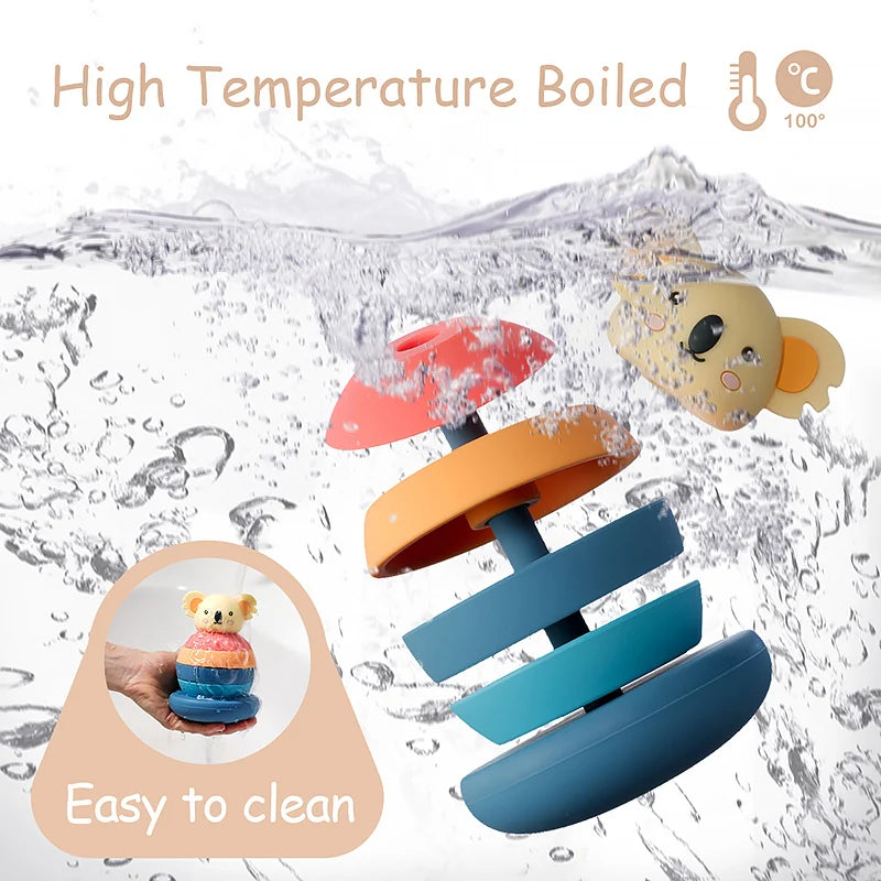 1PC Silicone Teether Baby Tumbler Shape Stacking Blocks Teething Kid Gift Food Grade Silicone Children'S Goods Kid Teething Toy