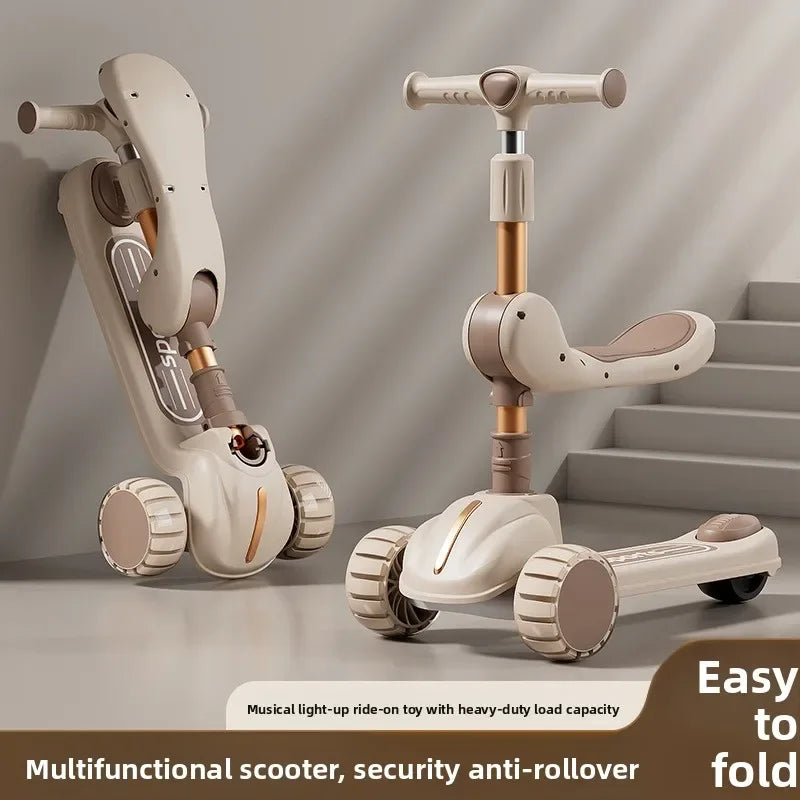 3-In-1 Children'S Scooter: a Scooter for Boys and Girls That Can Be Sat on or Ridden