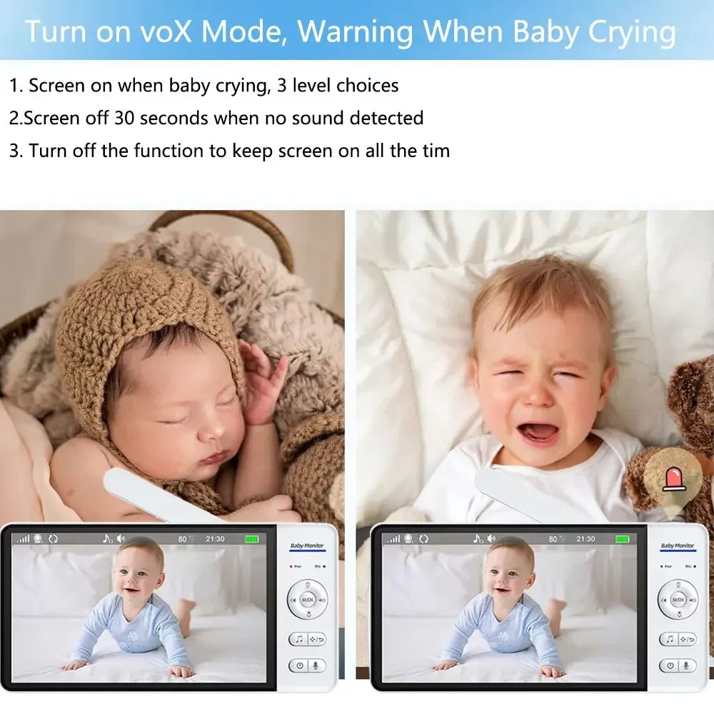 7 Inch Display Screen Video Baby Monitor 5000Mah Battery Home Security Protection IP Camera Mother Kids Wireless Surveillance