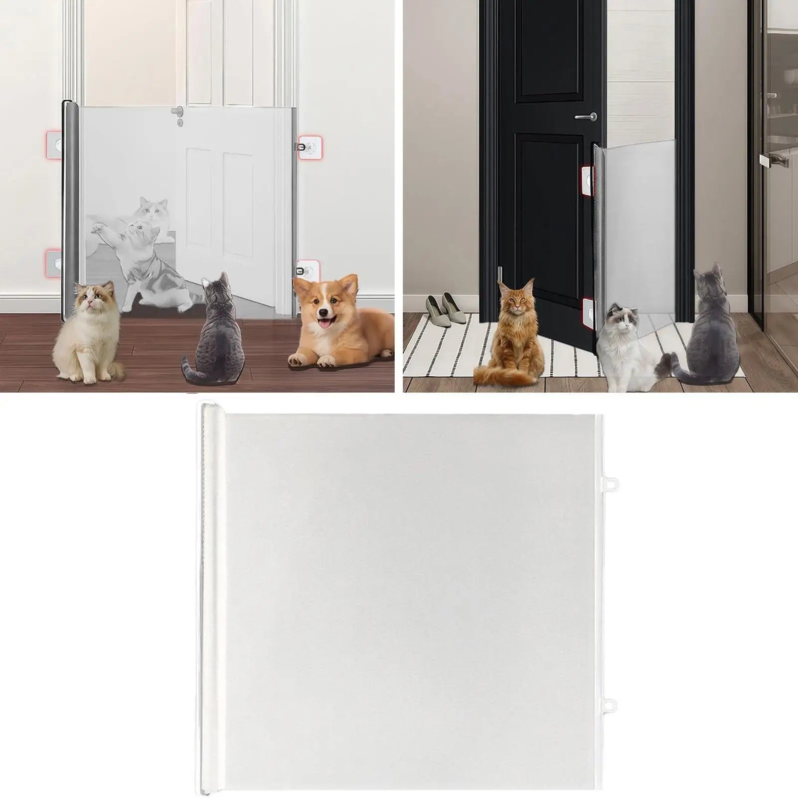 Pet Gate Dog Baby Gate Retractable Fence Adjustable Fence Barrier No Drilling Child Safety Screen for Kids Pets Puppy Cat Indoor