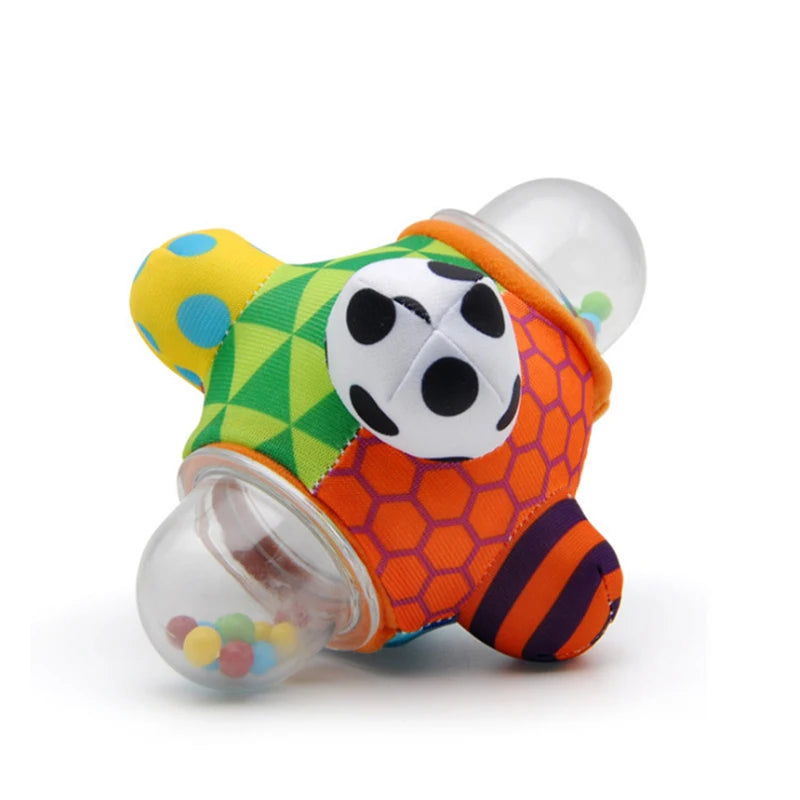 Brain Developmental Bumpy Ball Rattle Easy to Grasp Bumps Help Develop Motor Skills Cloth Touch Sensory Educational Toy for Baby