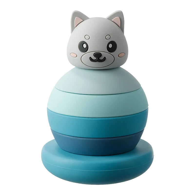 1PC Silicone Teether Baby Tumbler Shape Stacking Blocks Teething Kid Gift Food Grade Silicone Children'S Goods Kid Teething Toy