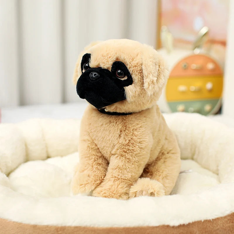 23CM Simulation Puppy Dog Plush Toys Soft Stuffed Animal Doll Cute Sitting Schnauzer Shar Pei Bulldog Husky Peluche Toys Gifts