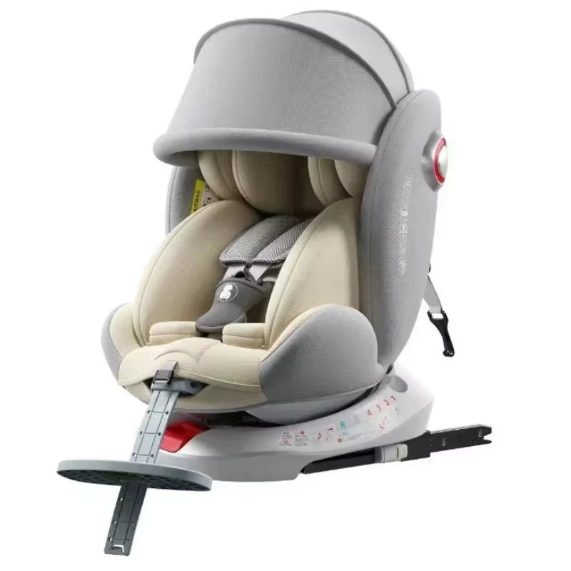 Universal 360° Rotation Child Car Safety Seats Baby Car Seat Sit Chair for 0-12 Years Old ISOFIX Steel Interface for Newborn