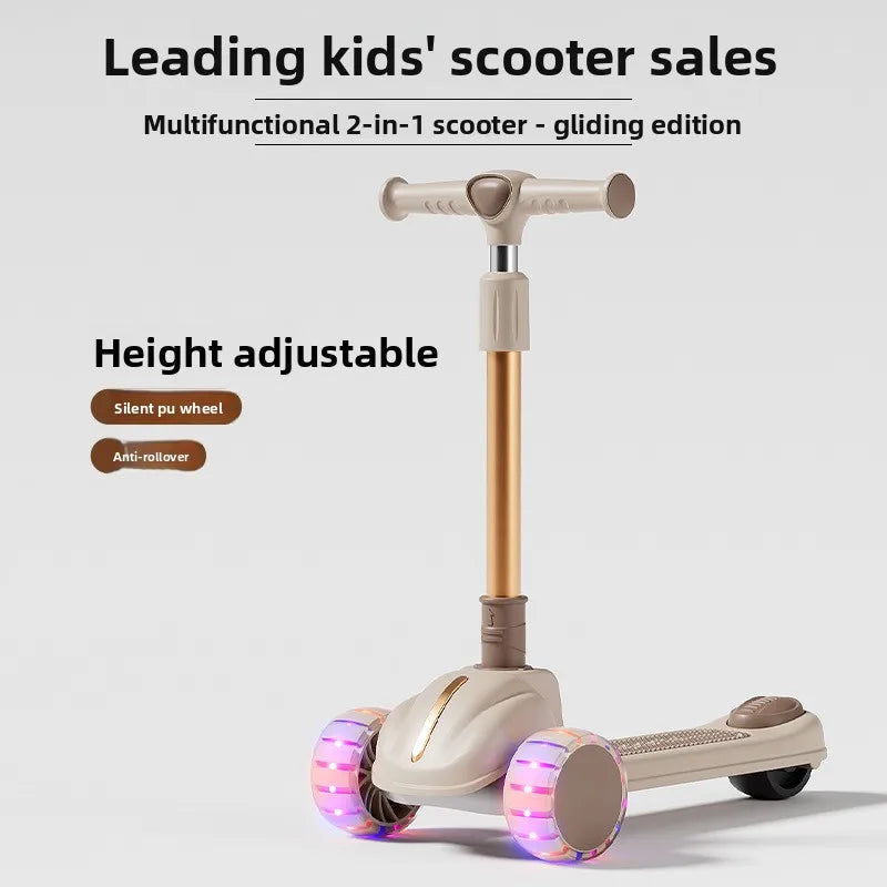 3-In-1 Children'S Scooter: a Scooter for Boys and Girls That Can Be Sat on or Ridden