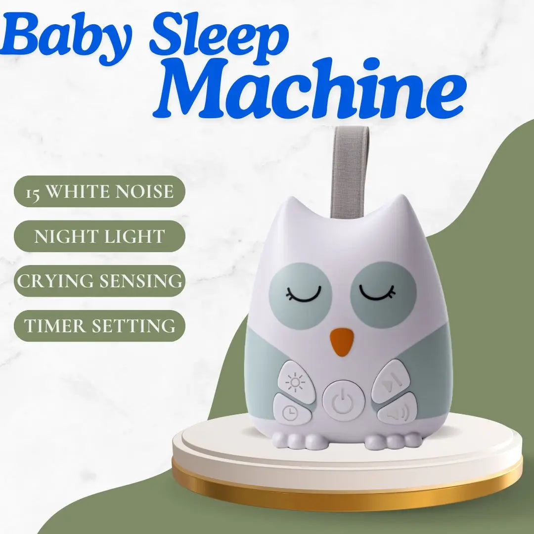 Portable Owl White Noise Machine for Baby 15 Soothing Natural Sound Infant Toddler Soother Comfortable Sleep Aid Travel-Friendly