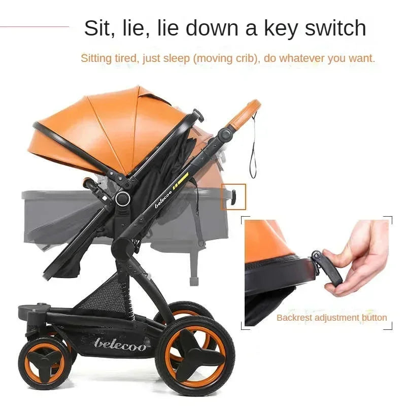 Baby Stroller 3 in 1 with Car Seat Baby Cart Foldable Baby Carriage Prams for Newborns Pram High Quality Waterproof Strollers