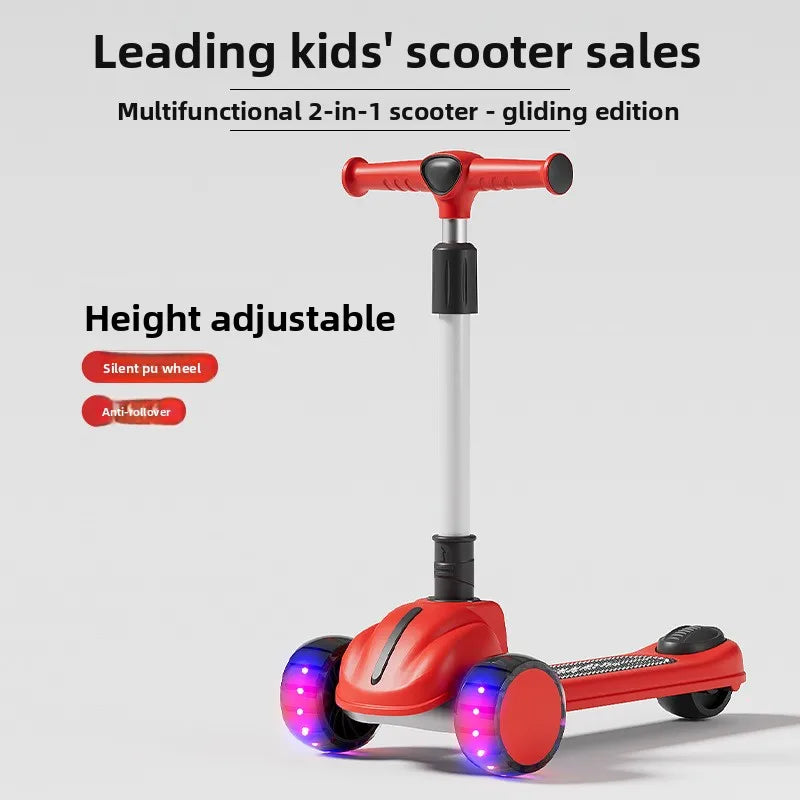 3-In-1 Children'S Scooter: a Scooter for Boys and Girls That Can Be Sat on or Ridden