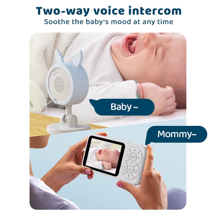 3.5'' Baby Monitor 0.3 Megapixel Camera with RGB Night Light Temperature Detection Voice Intercom Night Vision Security Monitors