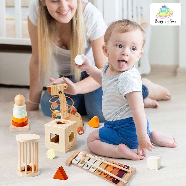 Musical Instrument Toy Set, 3-6 Montessori Early Learning Gift, Wooden Educational Tools for Kindergarten Music, Perfect as a Gi