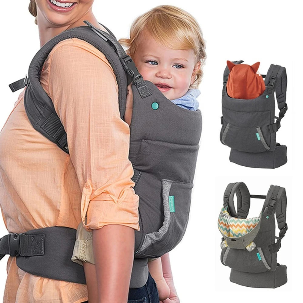 Complete All Seasons Ergonomic 6-In-1 Baby Carrier Infant to Toddler with Lumbar Support,360 Degree Baby Wearing & Multi-Positio
