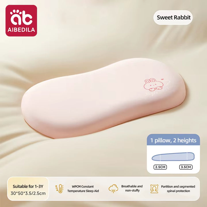 Ergonomic Baby Cloud Pillow Breathable Slow Rebound Sectional Spine Support Toddler Bed Pillow for Kids 1-3Y