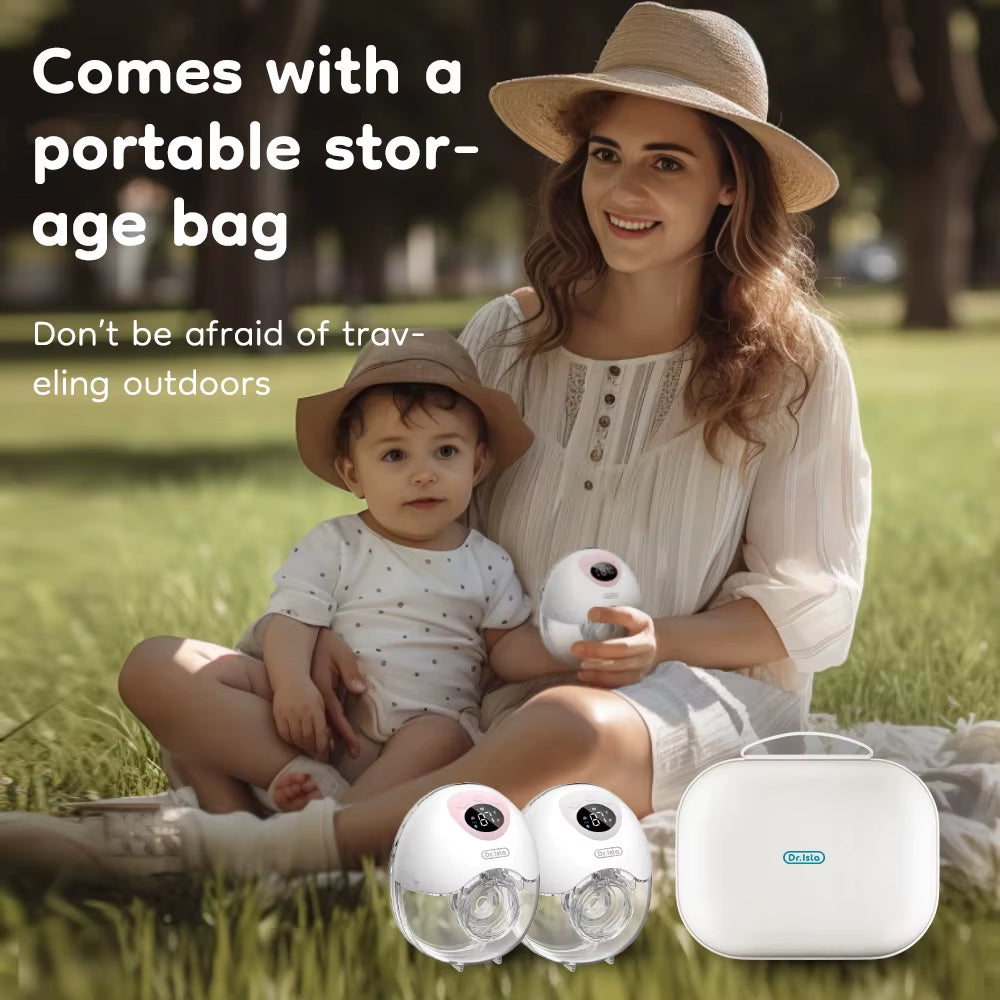 MAMIJOY 2PCS Wearable Electric Breast Pump 4 Modes 36Suction Levels Silent Leak-Proof Hands Free Breast Pumps Breastfeeding EB50