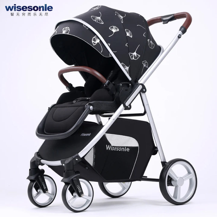 2 in 1 Portable Multifunctional Baby Stroller High Landscape Pram Carriage Basket Baby Carriage Baby Stroller 0 to 3 Years