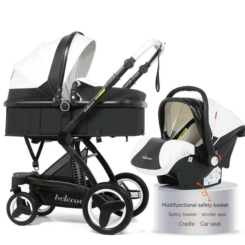 Baby Stroller 3 in 1 with Car Seat Baby Cart Foldable Baby Carriage Prams for Newborns Pram High Quality Waterproof Strollers