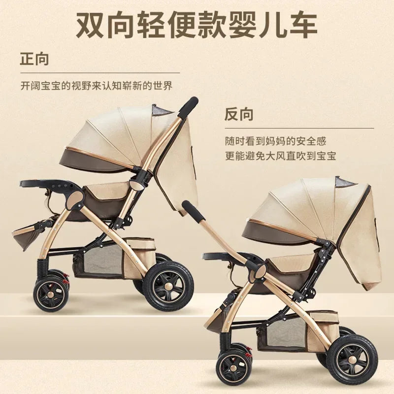 Baby Stroller Lightweight Foldable Easy to Sit Lying down Umbrella Rider Good Four-Wheel High Landscape