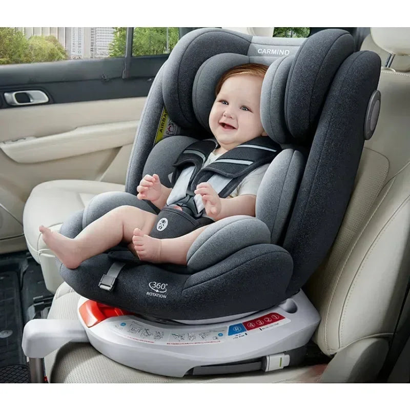 Child Safety Car Seat with Support 360° Rotatable Safety Seat ISOFIX Steel Interface Suitable for Children Aged 0-12