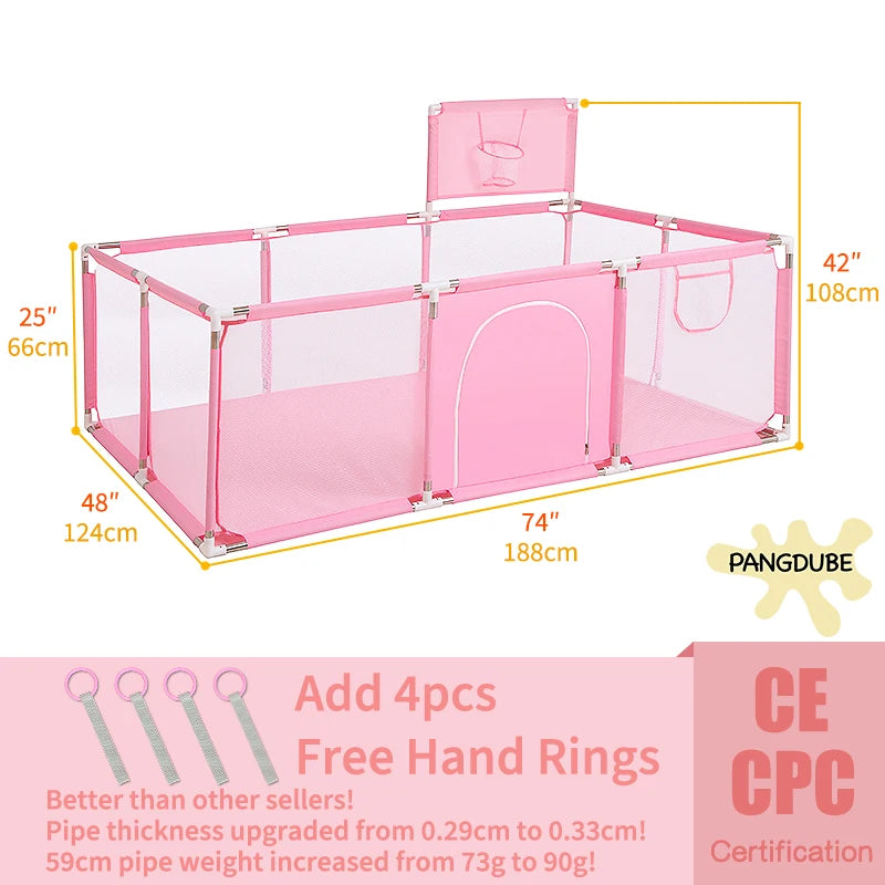 Baby Playpen for Children Play Area Baby Playground 6 Month~6 Years Old Kids Ball Pit Playpen Indoor Baby Safety Fence