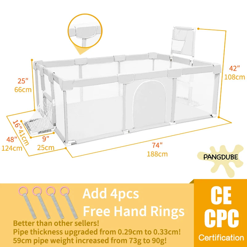 Baby Playpen for Children Play Area Baby Playground 6 Month~6 Years Old Kids Ball Pit Playpen Indoor Baby Safety Fence