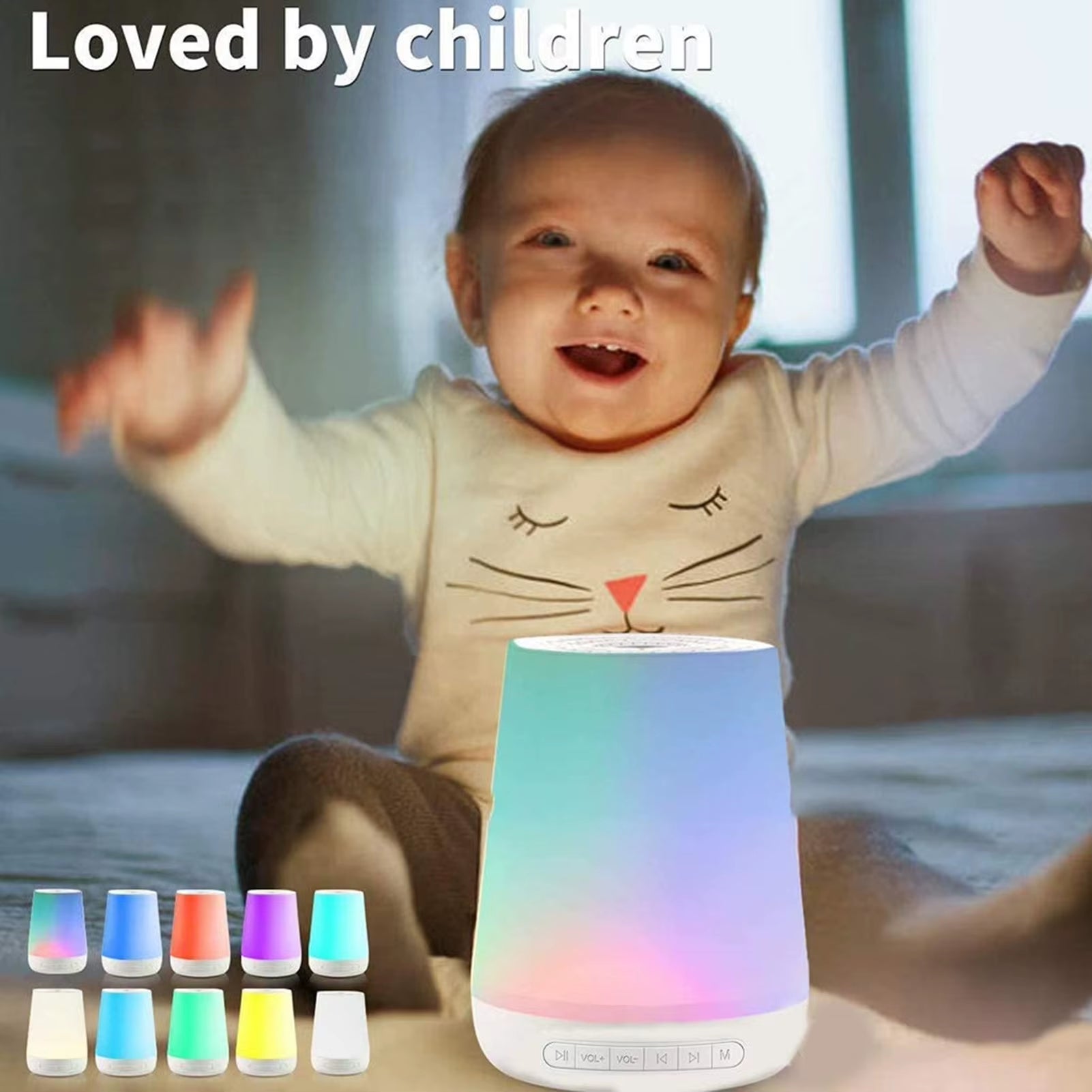 Smart White Noise Machine Baby Sleep Sound Machine Colorful Night Lights 34 Soothing Sounds 30Min/60Min/90Min Timer Supports